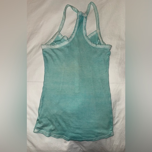 Guess Ribbed Blue Turquoise Racer Back Tank XS Elena Gilbert The Vampire Diaries - Picture 2 of 5